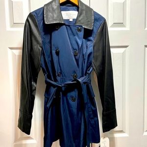 NWT Jessica Simpson Trench Coat Navy & Black